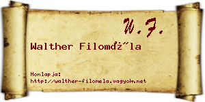 Walther Filoméla névjegykártya